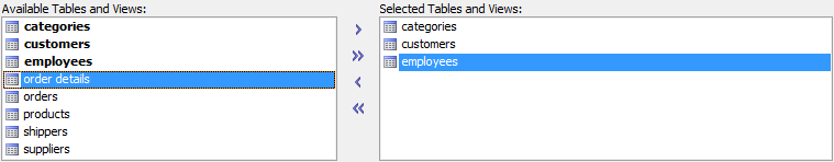 Select Tables